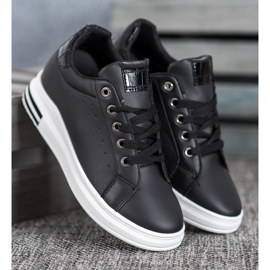 SHELOVET Zapatillas con cuña oculta negro 4