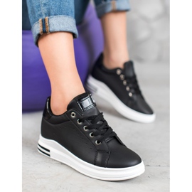 SHELOVET Zapatillas con cuña oculta negro 1