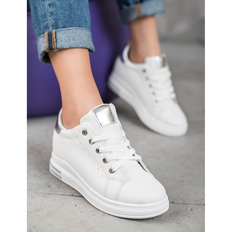 SHELOVET Zapatillas con cuña oculta blanco 1