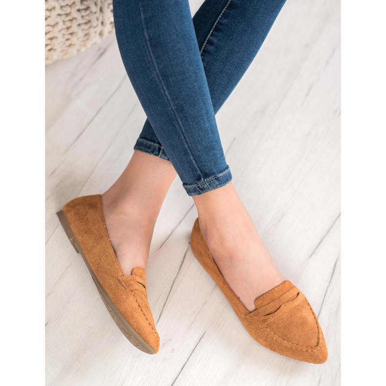 Best Shoes Mocasines de ante en Spitz marrón 2