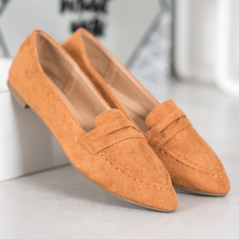 Best Shoes Mocasines de ante en Spitz marrón 1