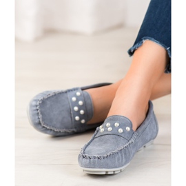 Filippo Mocasines de Piel con Perlas gris 2 Filippo Mocasines de Piel con Perlas gris 2