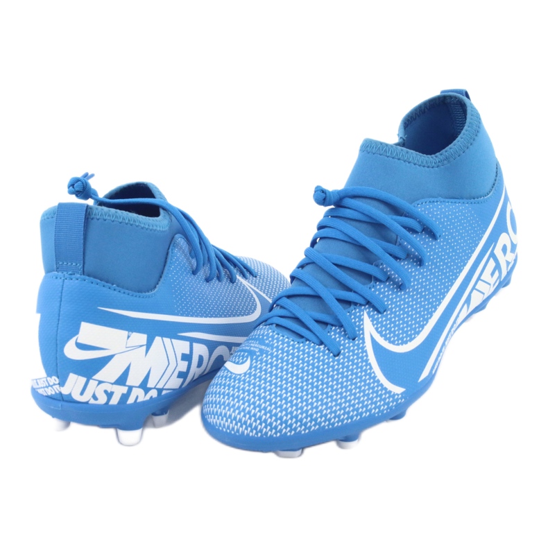 Zapatillas de fútbol Nike Mercurial Superfly 7 Club FG / MG Jr AT8150-414 azul 3