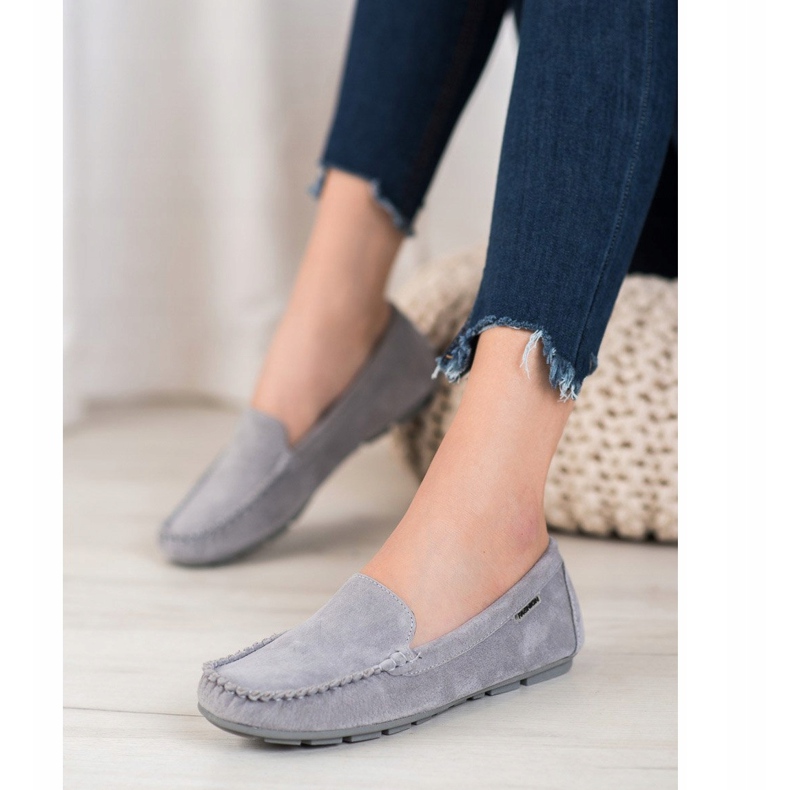 Moxins VINCEZA de cuero clásico gris 1