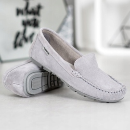 Moxins VINCEZA de cuero clásico gris 4
