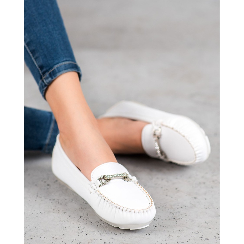 Fama Mocasines Con Circonita blanco 1