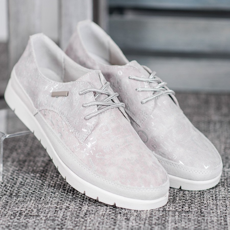 Filippo Brogues de cuero en la plataforma gris 2