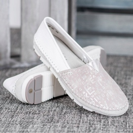 Filippo Zapatos sin cordones de cuero rosado gris 4