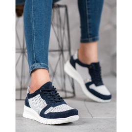 Filippo Zapatos de piel con efecto holográfico blanco azul marino gris 4