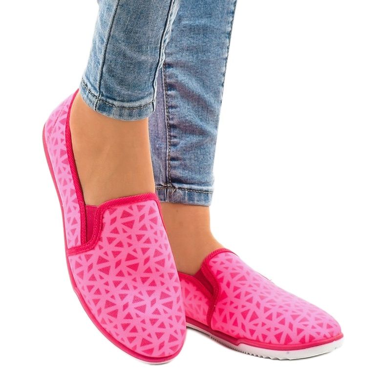 Zapatillas sin cordones de licra HB-5 rosas 1