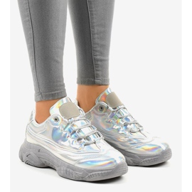 Zapatillas deportivas plateadas Z-9781 gris 1