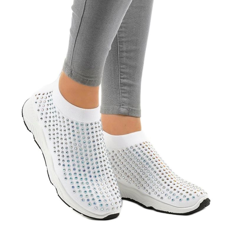 Deportivas blancas con circonitas LG27 blanco 1 Deportivas blancas con circonitas LG27 blanco 1