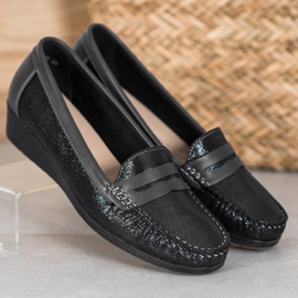 Comer Mocasines con estilo en la plataforma negro 4