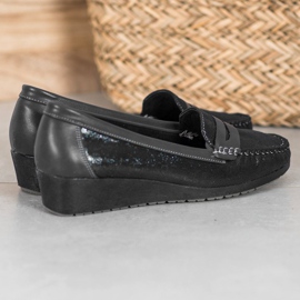 Comer Mocasines con estilo en la plataforma negro 5