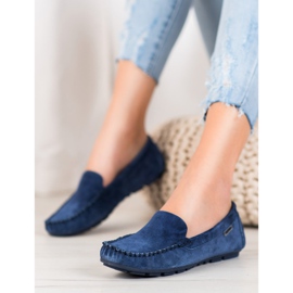 Vinceza Mocasines de piel clásicos azul 2