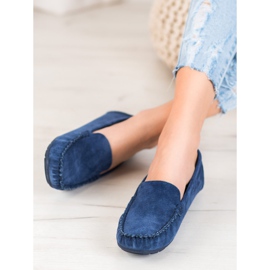 Vinceza Mocasines de piel clásicos azul 3