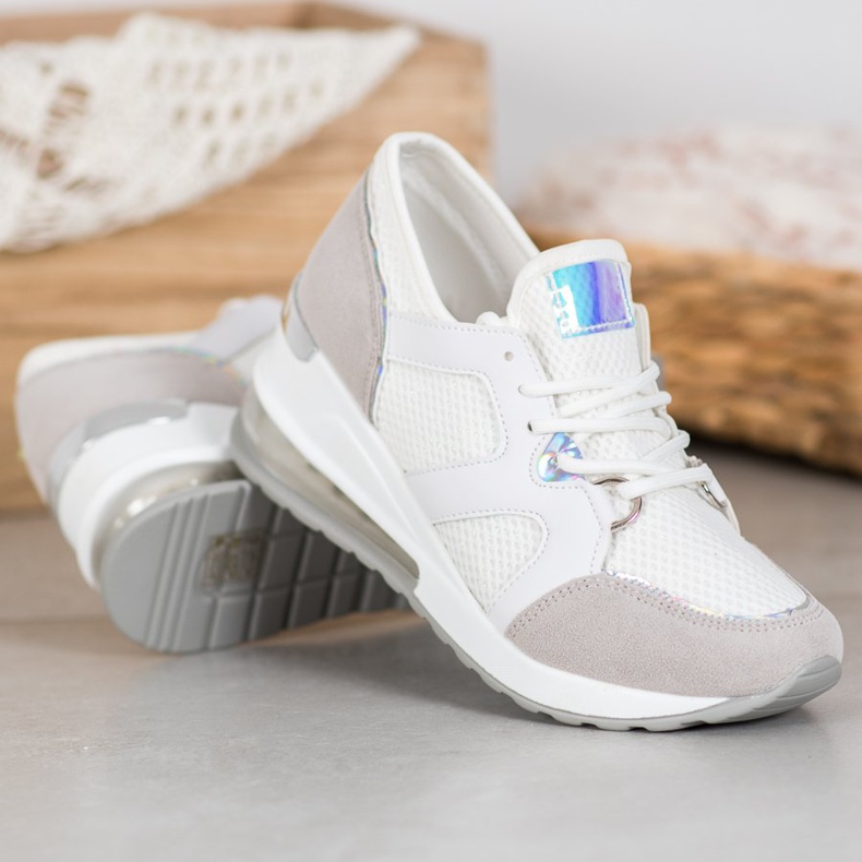 Weide Zapatos deportivos blancos con purpurina 1 Weide Zapatos deportivos blancos con purpurina 1