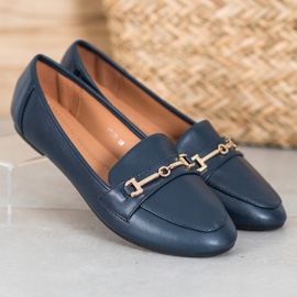 Clowse Calzado de cuero ecológico con estilo azul 4
