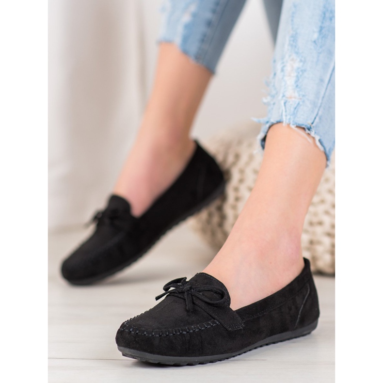 SHELOVET Mocasines casuales con lazo negro amarillo 1