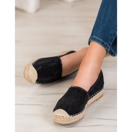 Best Shoes Alpargatas Negras Con Cristales negro amarillo 2