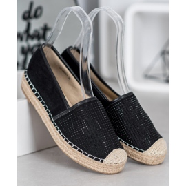 Best Shoes Alpargatas Negras Con Cristales negro amarillo 3