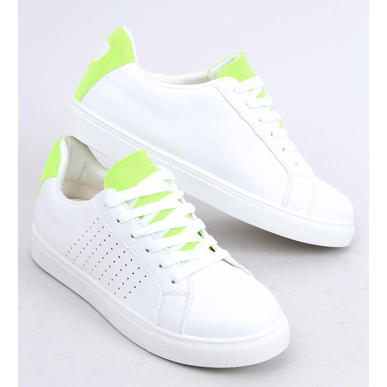Zapatillas de mujer blancas WB807 WHITE / GREEN blanco verde 2