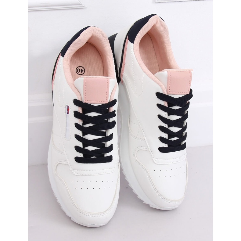 Zapatillas deportivas de mujer blancas BK938 BLANCO / AZUL azul marino 2