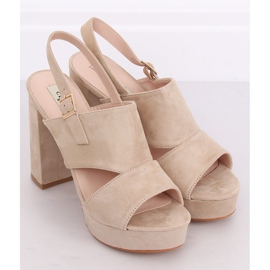 Sandalias en el poste beige 9R02 Beige marrón verde 2