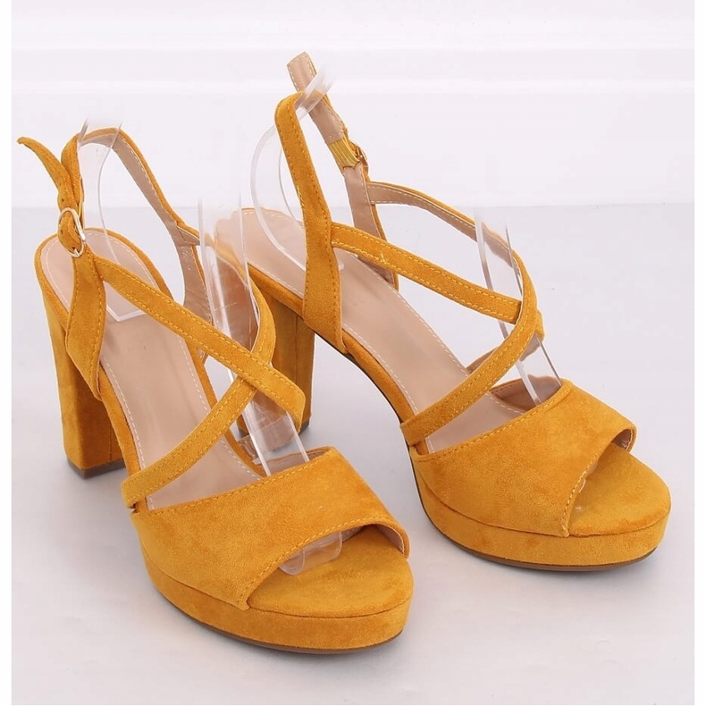 Sandalias tacones miel 9272 Amarillo 1