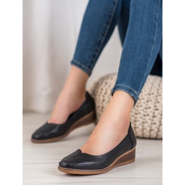 Vinceza Bombas de cuña casuales negro 3