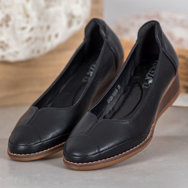 Vinceza Bombas de cuña casuales negro 2