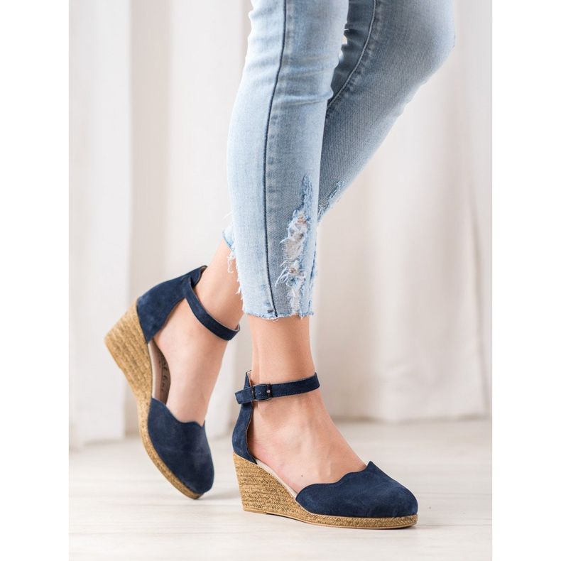 Filippo Zapatos de cuña de cuero azul marino azul 1