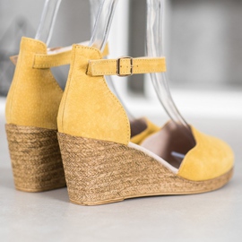 Filippo Zapatos de cuña de cuero amarillo 2
