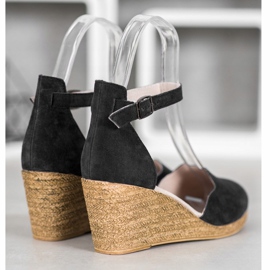 Filippo Zapatos de cuña de cuero negro 2