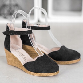 Filippo Zapatos de cuña de cuero negro 3
