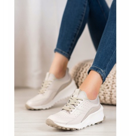 Goodin Zapatillas de cuero beige 3