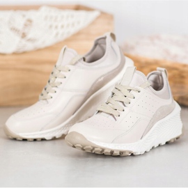 Goodin Zapatillas de cuero beige 1