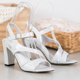 Goodin Sandalias elegantes con purpurina plata gris 2 Goodin Sandalias elegantes con purpurina plata gris 2