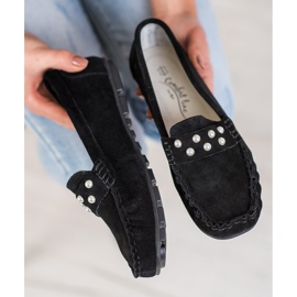 Filippo Mocasines de Piel con Perlas negro 3