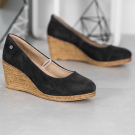 Filippo Zapatos de tacón de cuña de cuero negro 2