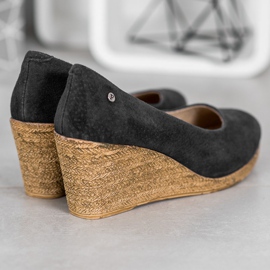 Filippo Zapatos de tacón de cuña de cuero negro 3