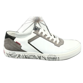Deportivas de piel Badura 3361 blanco negro gris 3
