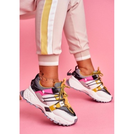 SEA Calzado deportivo blanco LA91 para mujer negro multicolor amarillo 3