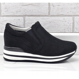 Deportivas negras con cuñas caladas RQ259 negro 2