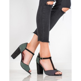 Goodin Sandalias de ante con estampado de leopardo marrón negro 4