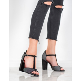 Goodin Sandalias de ante con estampado de leopardo marrón negro 1