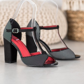 Goodin Sandalias de ante con estampado de leopardo marrón negro 3