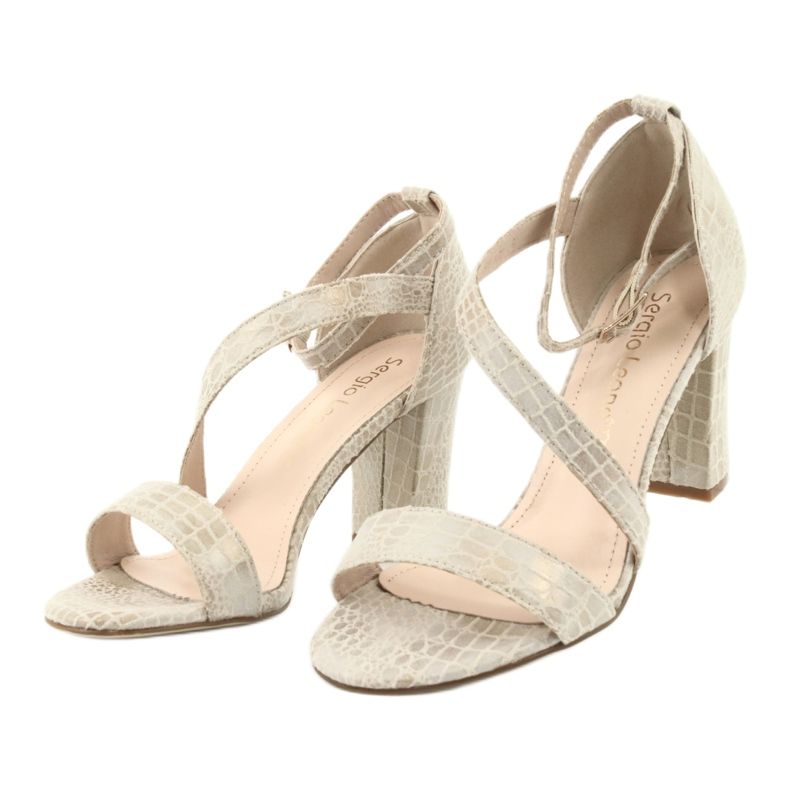 Sandalias romanas Sergio Leone SK870 beige dorado 5