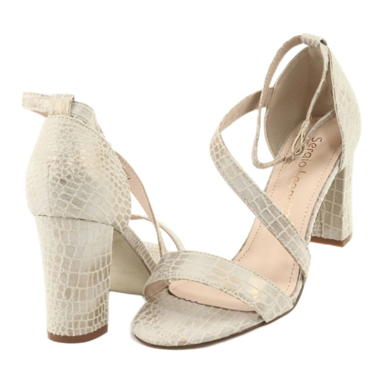 Sandalias romanas Sergio Leone SK870 beige dorado 6