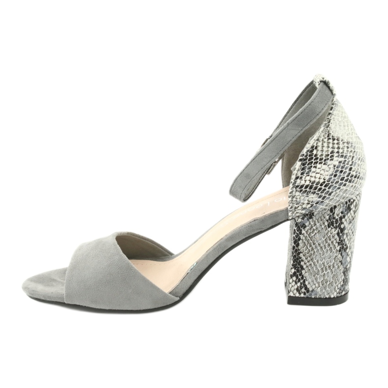 Sergio Leone Sandalias de mujeres en el patrón de animal posterior SK873 Gray gris 4 Sergio Leone Sandalias de mujeres en el patrón de animal posterior SK873 Gray gris 4